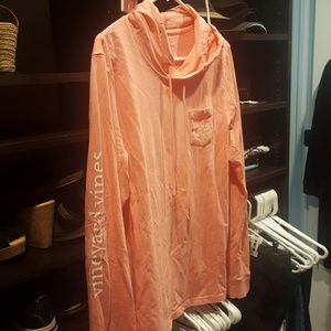 Vineyard Vines Peach long sleeve hood T